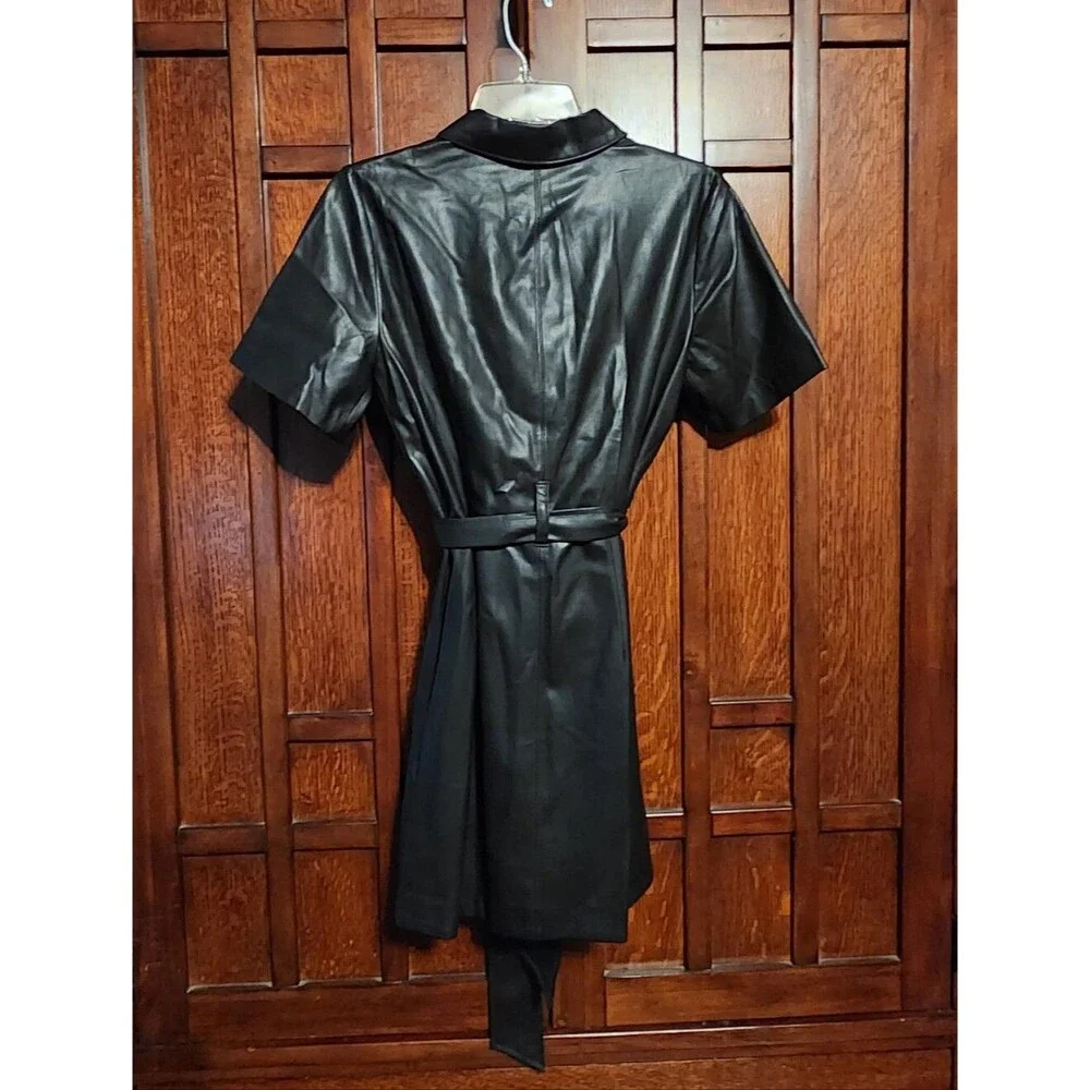 NWT J. Crew Button Front Faux Leather Dress, XS